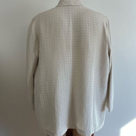 Eileen Fisher Womens Medium Silk Blend Organic Cotton Open Front Cardigan Jacket - Picture 3 of 13